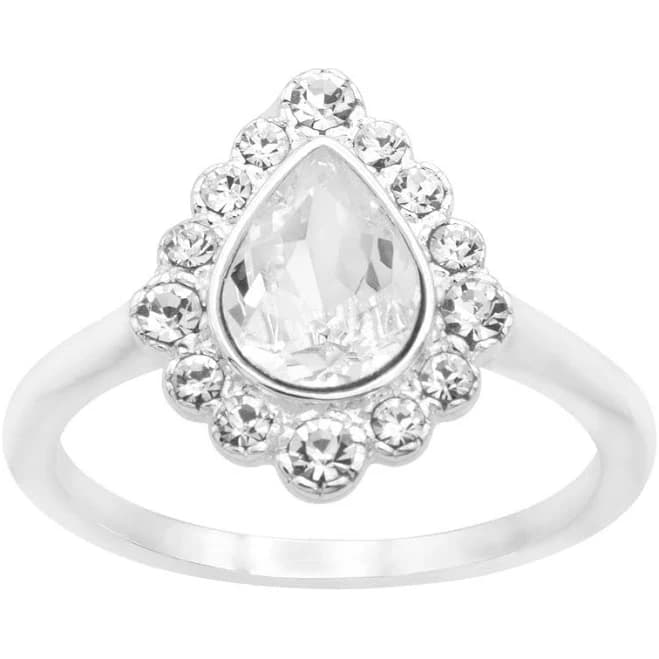 Brilliance Crystal Oval Halo Ring