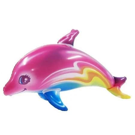 Treasuregurus Inflatable Rainbow Dolphin Swimming Pool Float