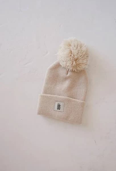 Newborn ff Knit Pom Top Beanie