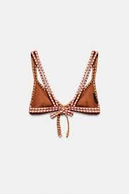 CROCHET BIKINI TOP - Caramel | ZARA Singapore