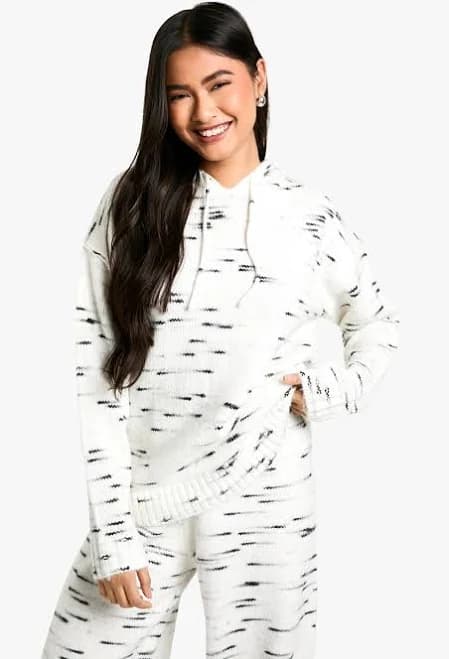 Boohoo Women's Oversized Soft Knit Marl Hoody