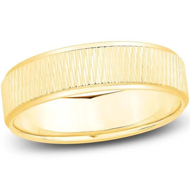 Jared Jewelers Men's 14K Yellow Gold Textured Wedding Band
