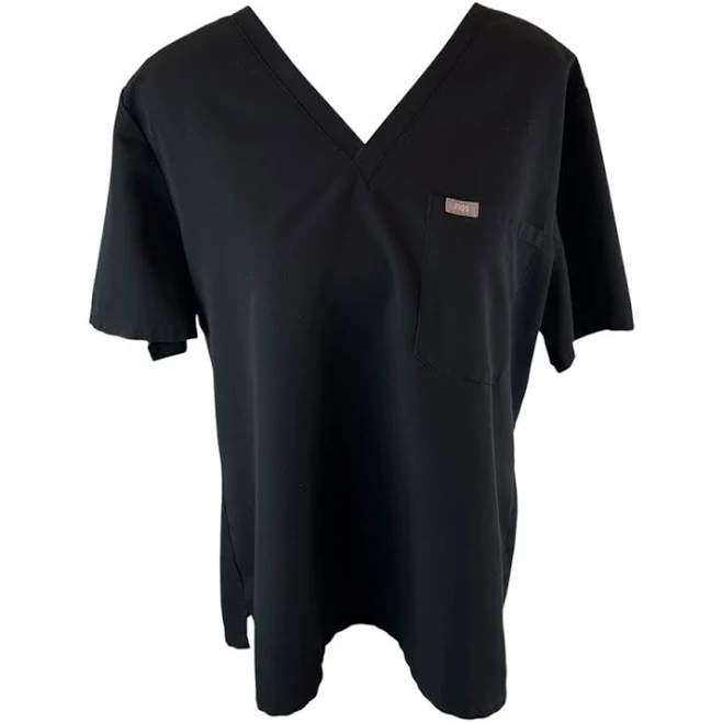 FIG Clothing Figs Technical Collection Scrub Top Black V-Neck - Size XXL | Size: 2xl