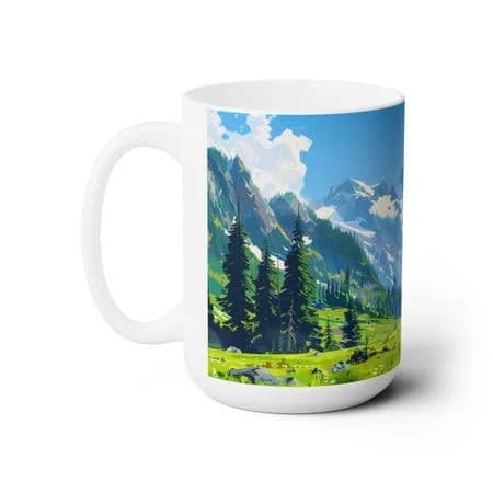 Large Collectible Coffee Mug with Olympic National Park Design