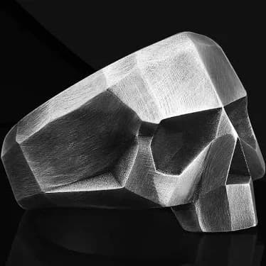 Sterling Silver Gothic Skull Biker Signet Ring