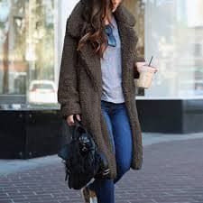 Amazon.com: TOTOD Coat Outerwear,Women Faux Fur Fluffy Fleece Long Cardigan Open Front Warm Lining Trench Windbreaker Oversize (Gray, US:8/Small) : Clothing, Shoes & Jewelry