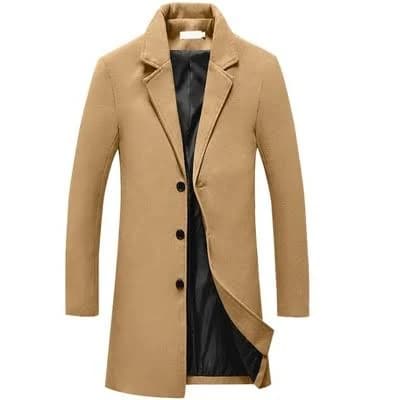 Lars Amadeus Men's Classic Slim Fit Single Breasted Notch Lapel Overcoat