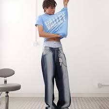 Cheap Monday Looser baggy jeans with extreme spray in rinse wash blue | ASOS