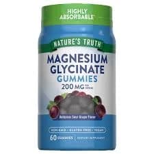 Glicinato de Magnesio gomitas Suplemento Vegano No GMO y Libre de Gluten Nature's Truth