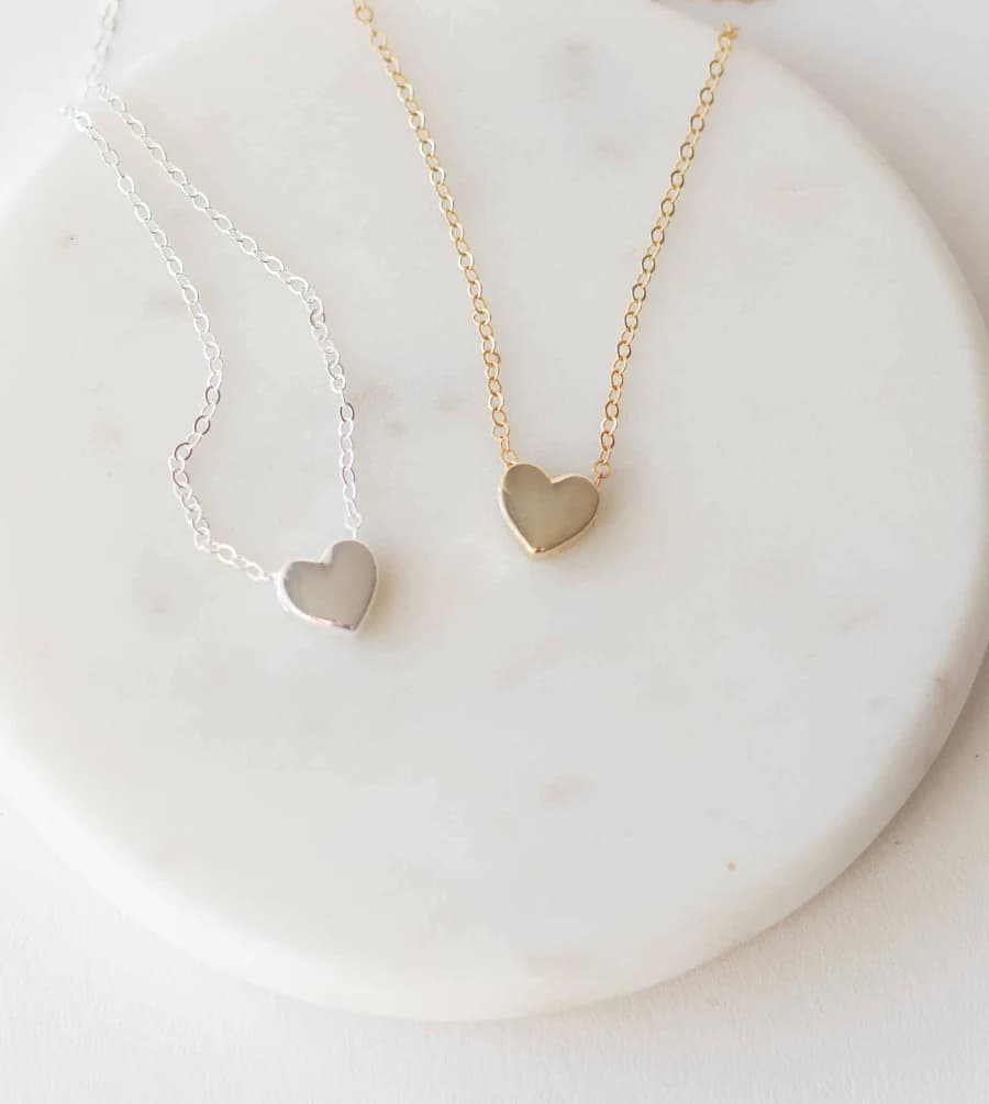 Dainty Gold Heart Necklace for Layering