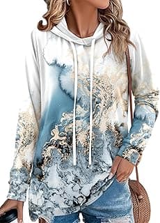 Hoodies for Women Camo Leopard Print Tops Pullover Hooded Sweatshirt Drawstring with Pocket
