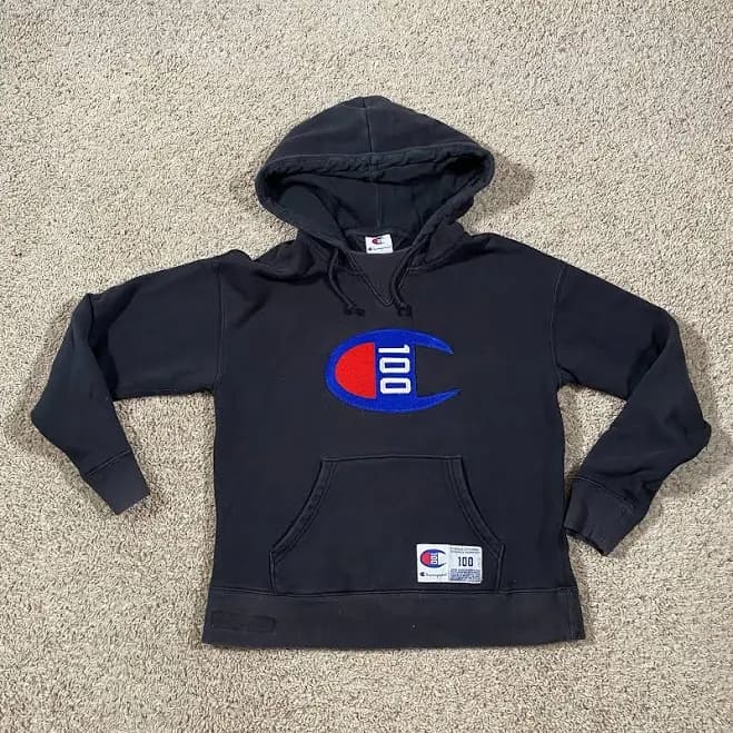 Champion Men's Century Collection C100 Chenille Logo Hoodie
