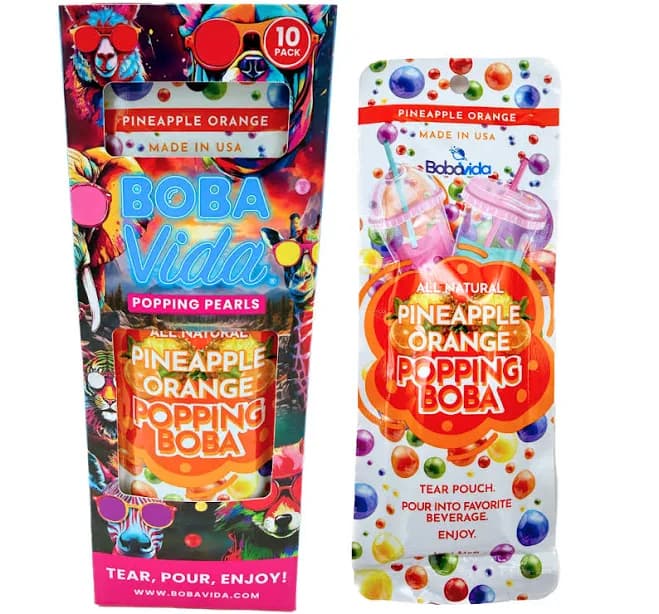BOBAVIDA Pineapple Orange Popping Boba - 3oz / 10ct