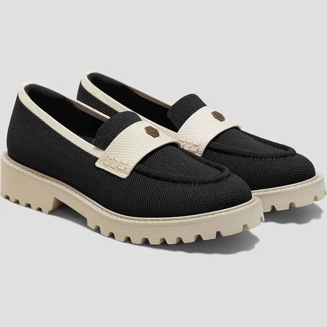 VIVAIA Women's Chunky Round Toe Lug Sole Loafers