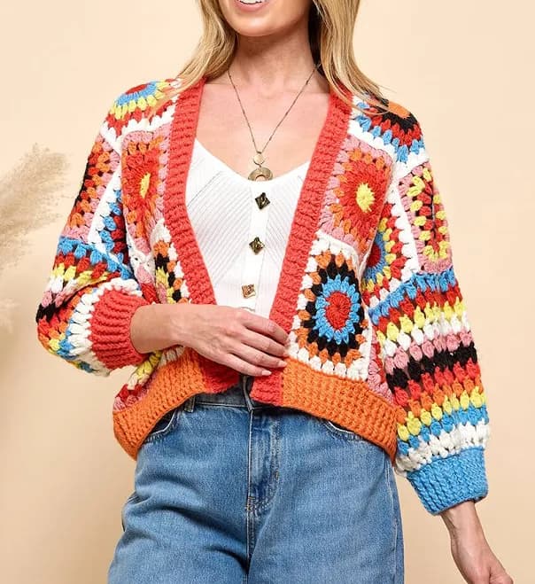 Crochet Open Cardigan