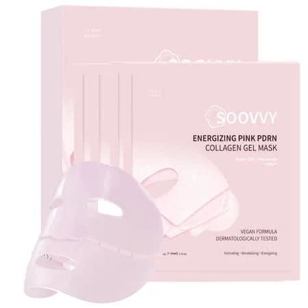 SOOVVY Pink Collagen Jelly Gel Mask Overnight Face Mask for Glass Glow Skin Care Korean Skincare 4ea