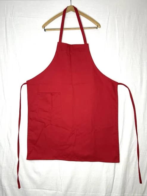Williams Sonoma Cooking Apron Single Pocket Red Cotton Usa Kitchen
