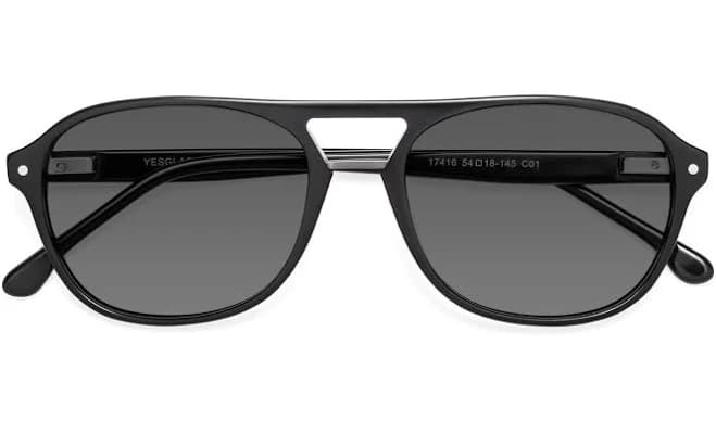 Matte Black Grandpa Acetate Aviator Tinted Sunglasses Sunwear Lenses