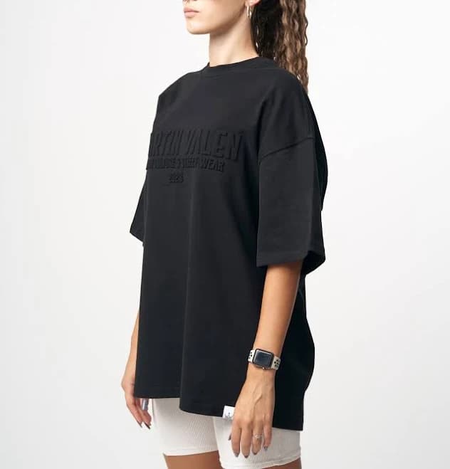 Martin Valen Women's Oversized Embossed Print T-Shirt