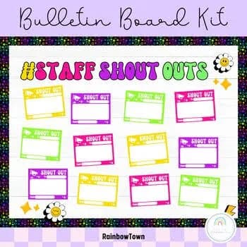 Staff or Student Shout Outs Bulletin Board Appreciation Shout Out Cards