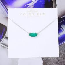 CLEARANCE!! Kendra Scott Ever Cat's Eye Simulated Emerald Green Necklace Silver | eBay