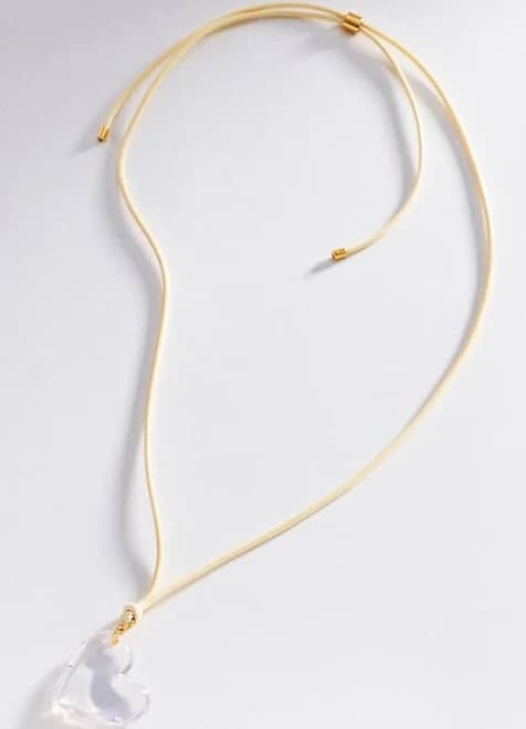 Anthropologie Heart Cord Pendant Necklace