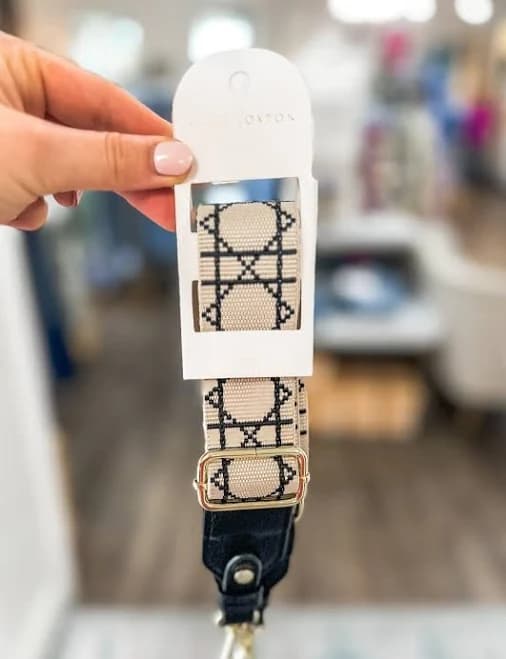 Black & White Geometric Bag Strap- Katie Loxton