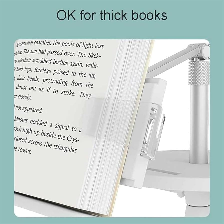 Amazon.com: FKTHYO Reading Stand with Clamp, Adjustable Floor Stand, Convenient Support Arm and Shelf Included, Sturdy Aluminum Metal Base : Home & Kitchen