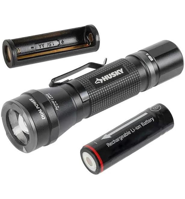 Husky 500-Lumens Dual Power Focusing Aluminum Flashlight