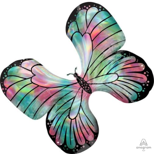 Anagram 30" Teal Pink Butterfly Balloon