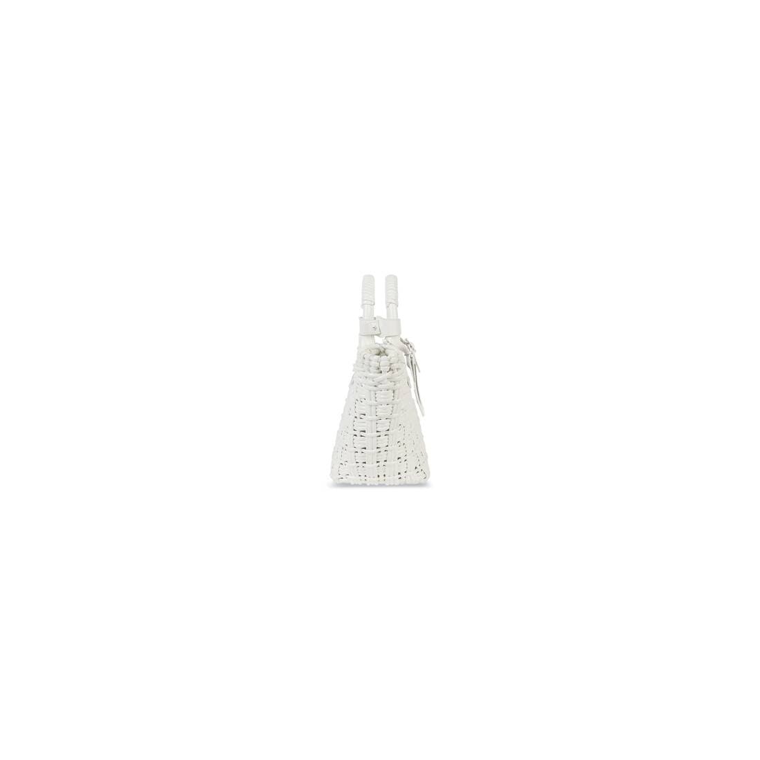 BALENCIAGA Women's Bistro Xs Basket With Strap in White | REVERSIBLE