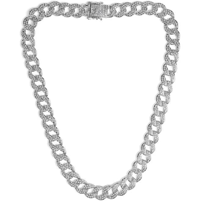 Invicta Men's Iced Out Cuban Chain Necklace