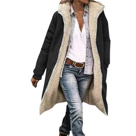 Women's Sherpa Lined Fleece Zip Up Hooded Jacket