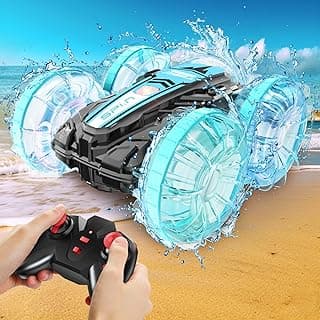 Remote Control Car, Amphibious RC Cars Toys for Ages 5-7, 4WD RC Boat, Waterproof 360° Rotating RC Monster Truck Stunt Car, Christmas Birthday Gifts Toys for Ages 8-13, Water Beach Pool Toy
