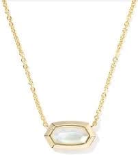 Kendra Scott-Elisa Bezel Gold Short Pendant Necklace