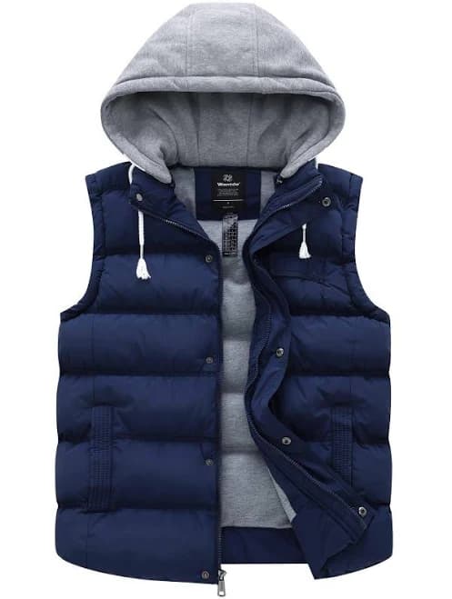 Wantdo Men's Quilted Removable Hooded Gilet