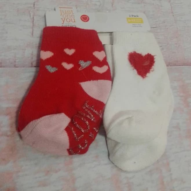 Carter' Just One You Baby's 2pk Valentine's Day Heart Ankle Socks