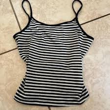 Forever 21 black-and-white crop top, size S, like... | Depop