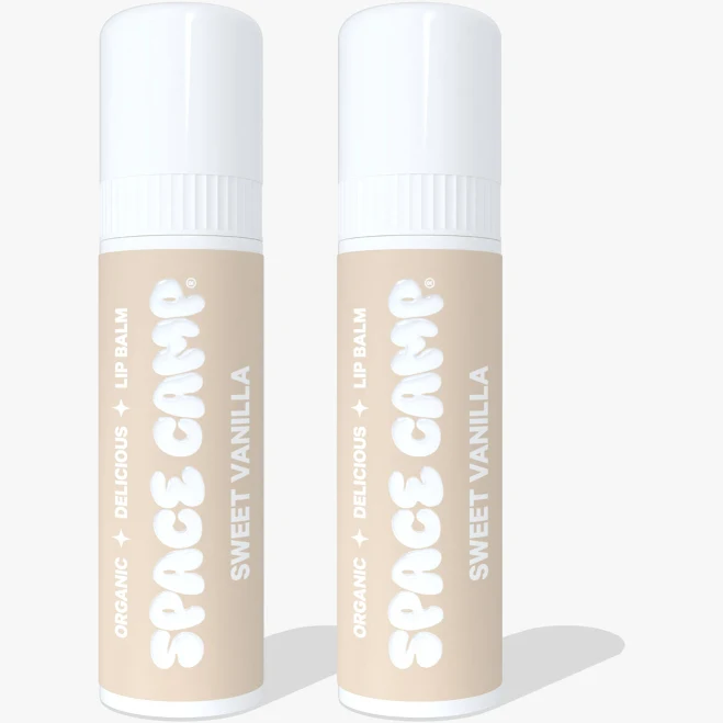 Space Camp Wellness Jumbo Lip Balm Sweet Vanilla Organic Flavored Balm (2 Pack)