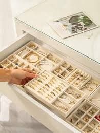WHICHLIFE 5pcs Beige Drawer Jewelry Tray Organizers For Desktop Storage for Sale New Zealand| New Collection Online| SHEIN New Zealand