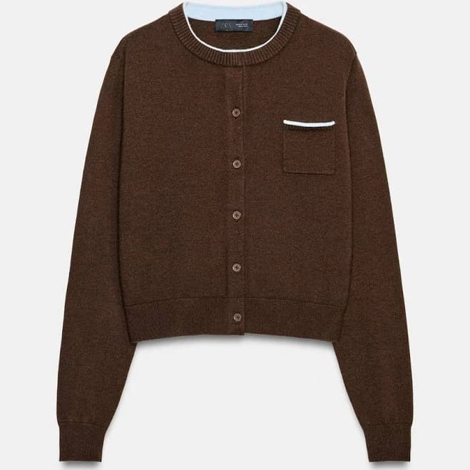 Zara Women's Combined Knit Cardigan