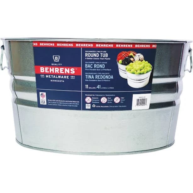 Behrens 11 Gallon Round Galvanized Steel Tub