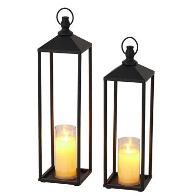 Set of 2 Large Outdoor Candle Lanterns
