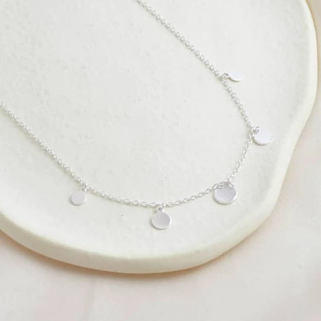 Sterling Silver Minimalist Disk Neckalce