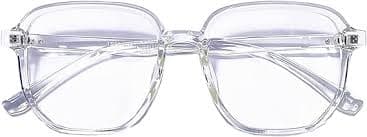 GLASAOTO Blue Light Blocking Glasses Reading Glasses for Women Men Square Nerd Eyeglasses Frame Lightweight Reduce Eye Strain, Clear, 53-18-143 : Amazon.ae: Health