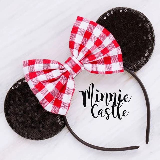 MinnieCastle Checkered Mouse Ears Headband