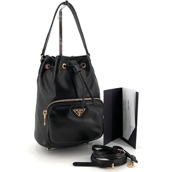 PRADA Triangle-Logo Bucket Bag