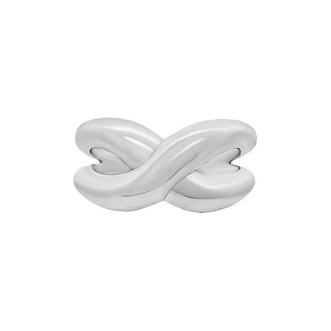 Primrose Women's Silver-Plated Overlapped Band Ring