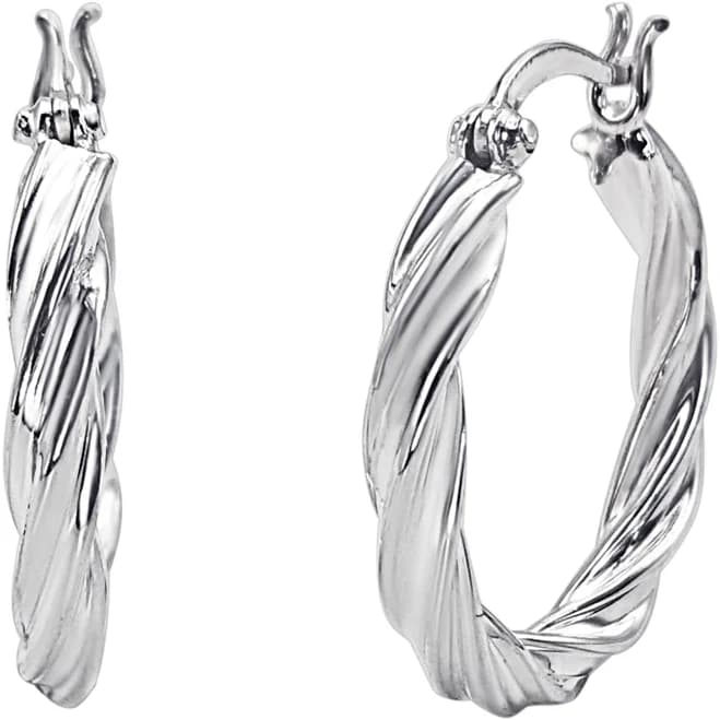 Sterling Silver Chunky Twist Hoop Earrings