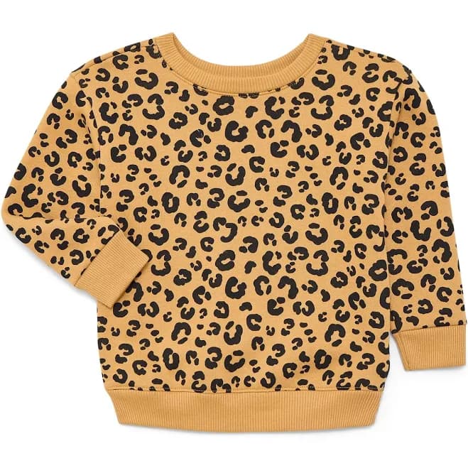 Garanimals Toddler Girl Fleece Sweatshirt with Long Sleeves